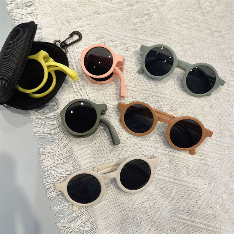Wholesale New Foldable Chilen's Round Anti-UV PC Sunglasses