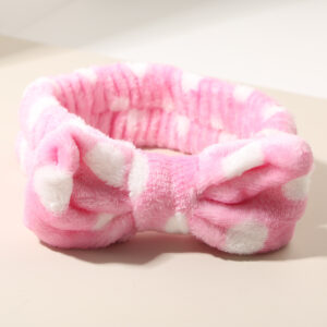 #6 rose red polka dots-single hairband