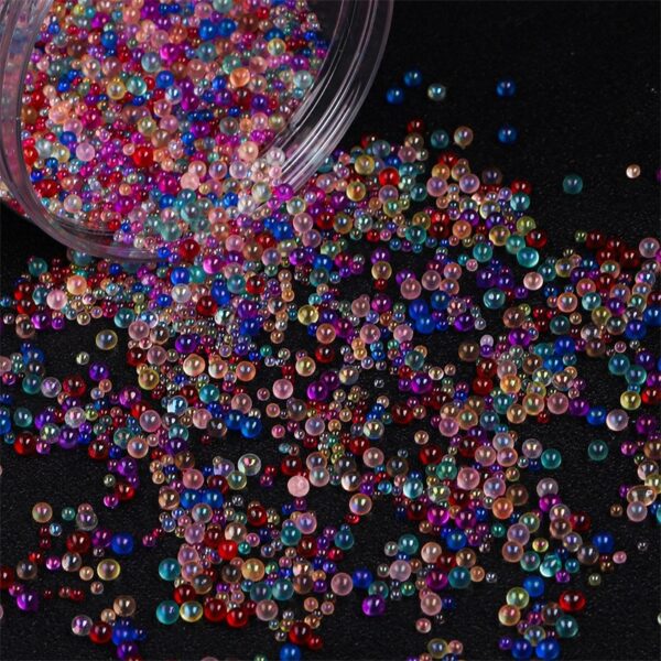 Wholesale 30g Non Porous Transparent Iridescent Glass Rice Beads