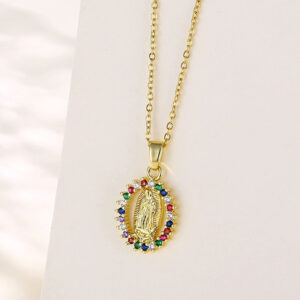 O1CN01j0RkOS28hZ1kasuEr__3827607964-0-cib Wholesale Stainless Steel Virgin Mary Pendant Zircon Creative Necklace