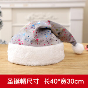 Velvet bronzing christmas hat gray / [single opp package]