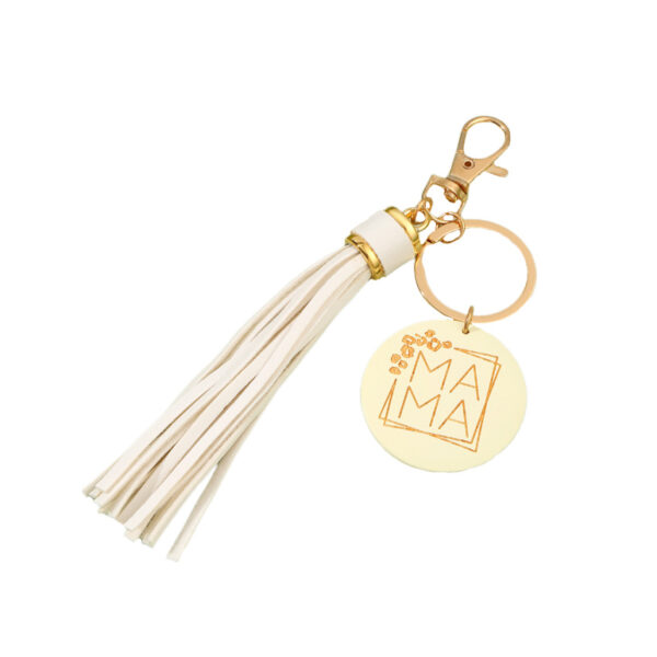 Wholesale MAMA Wooden Sign Tassel Keychain