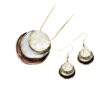 Wholesale Zinc Alloy Color Painting Oil Three-layer Ring Hollow Necklace Earring Set