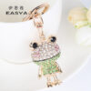 Wholesale Metal Cute Frog Inlaid Diamond Keychains