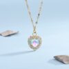 Wholesale Colorful Crystal Love Diamond Titanium Steel Necklace Clavicle Chain