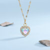 Wholesale Colorful Crystal Love Diamond Titanium Steel Necklace Clavicle Chain