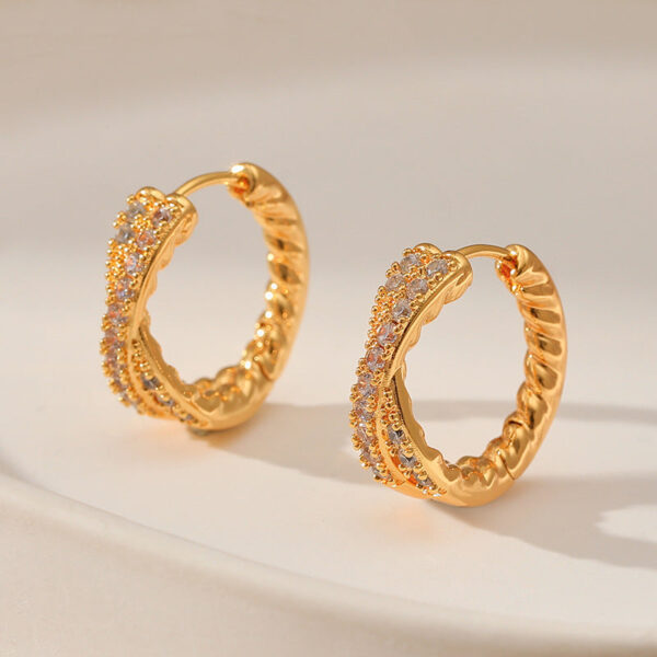 Wholesale Cross Wrap Small Gold Plated Earrings