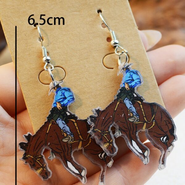 O1CN01j8nTGI2HKyDH3OJE6_3294559133-0-cib Wholesale Western Style Denim Horse Riding Acrylic Earrings