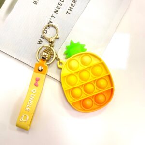 Pineapple gradient yellow decompression key chain
