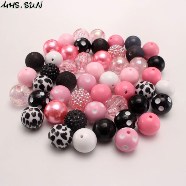 Wholesale 50 PCS 20MM Acrylic Bubblegum Beads Mixed Color Beads