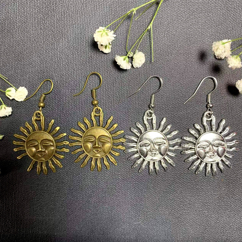 Wholesale Sun Smile Alloy Earrings