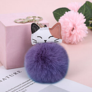 Taro purple-lucky cat / Spot-gold 4 section lobster buckle