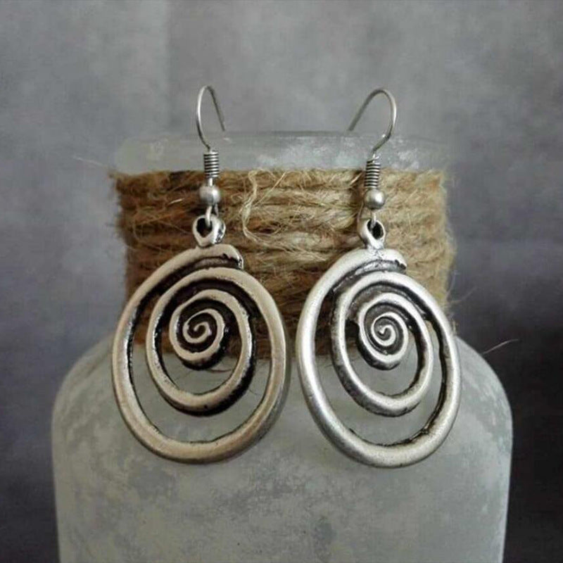 Wholesale Geometric Spiral Alloy Irregular Earrings