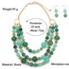 Wholesale Multilayer Plastic Bead Earrings Necklace Jewelry Set