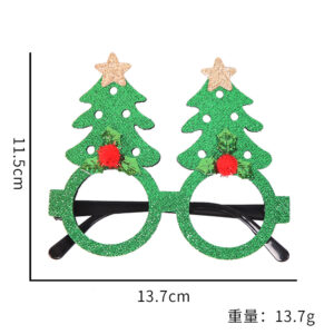 Five-pointed star Christmas tree green glasses