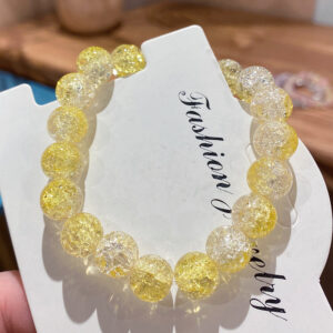 Yellow two-color glass bracelet
