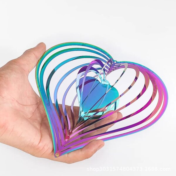 Wholesale Love 3D Rotating Stainless Steel Wind Chime