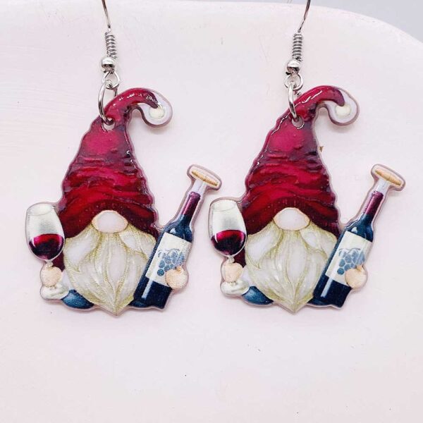 O1CN01jJ12yr26rWU4ZSwwA_2209785017715-0-cib Wholesale Christmas Double Sided Printing Hat Gnome Acrylic Earrings