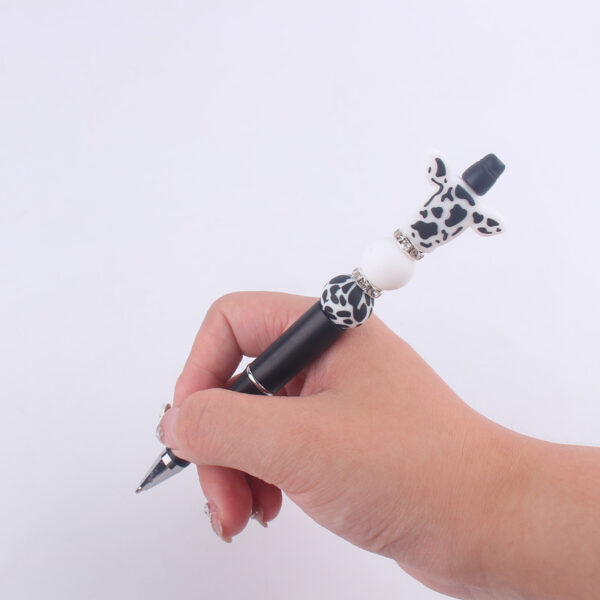 O1CN01jJB1O21NrNgIbQk81_2214899881623-0-cib Wholesale Cartoon Cow Head Cow Pattern Silicone Bead Pen