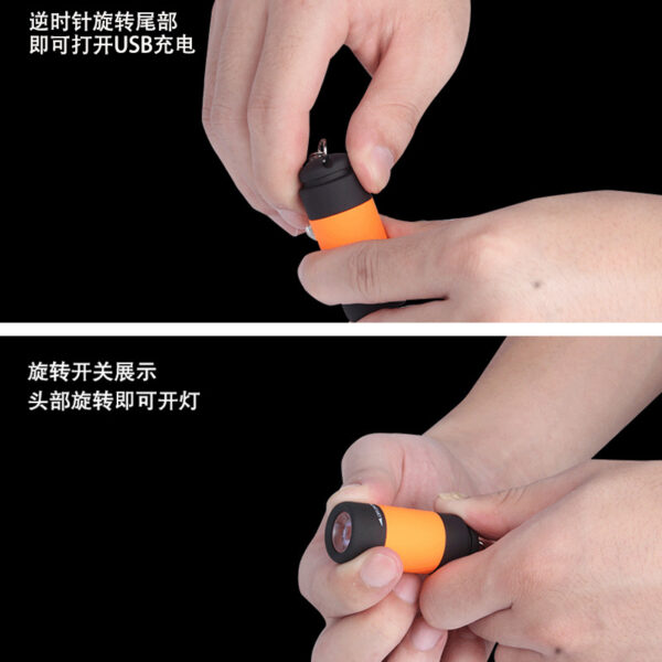 Wholesale ABS USB Rechargeable Led Outdoor Mini Flashlight Keychain Special