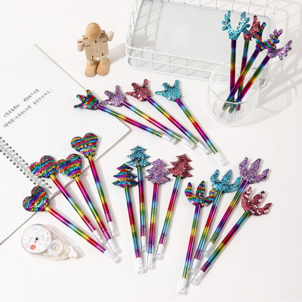 O1CN01jMRRQ11NAKM6DO2tM_2214322641529-0-cib Wholesale Plastic Cartoon Shape Sequin Gel Pen