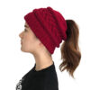 Wholesale Autumn and Winter Beanie Hats for Women Arrow Ponytail Beanie Knitted Elastic Hat