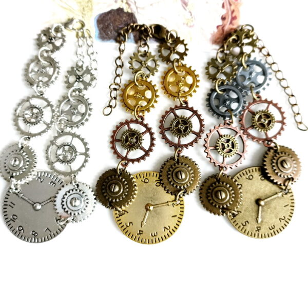 O1CN01jMvaNU1yQwTbhVr4W_3903596574-0-cib Wholesale Retro Industrial Time Dial Clock Mixed Color Gear Steampunk Alloy Bracelet