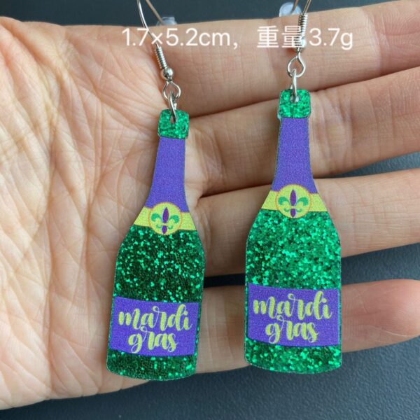 O1CN01jN4cpp1ZFcdlPYIYR_1794553165-0-cib-1 Wholesale Mardi Gras Tricolor Alpaca Champagne Bottle Ice Cream Tree Dog Earrings
