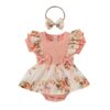 Wholesale Cotton Jumpsuit with Floral Buns and Baby Crawling Clothes