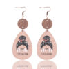 Wholesale Teardrop Shaped Light Wood Chip Earrings