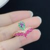 Wholesale Full Diamond 18K Rose Gold Plated Copper Rings