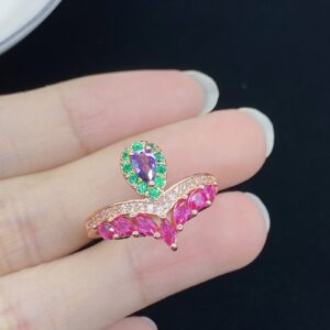 Wholesale Full Diamond 18K Rose Gold Plated Copper Rings