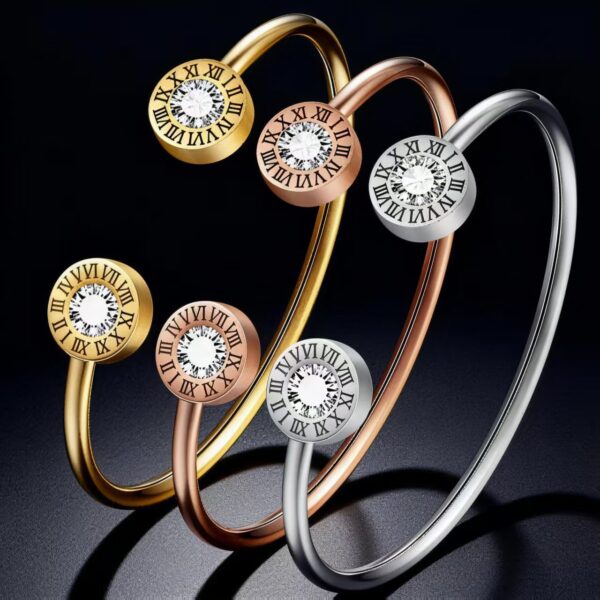 Wholesale Double Row Diamond Inlaid Titanium Steel Rings