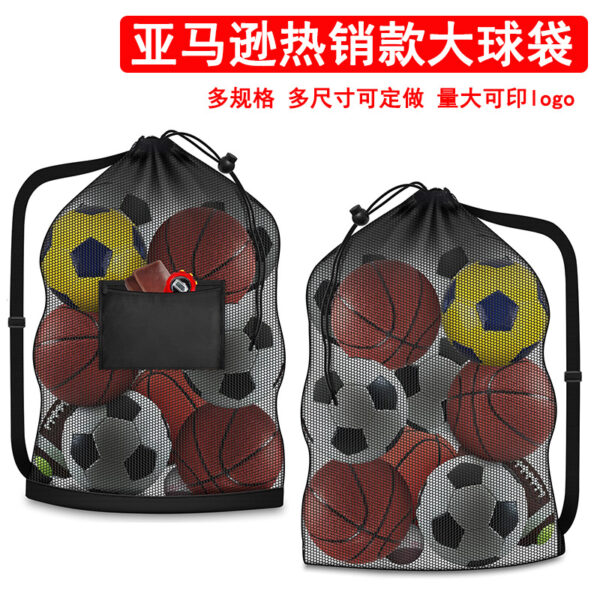 Oversized Football Basketball Volleyball Sports Tennis Bag Basketball Storage Bag Adjustable Shoulder Strap Oversized Ball Bag