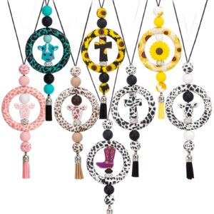 Wholesale Silicone Keychain Christmas Bull Head Cross Flower Bead Pendants