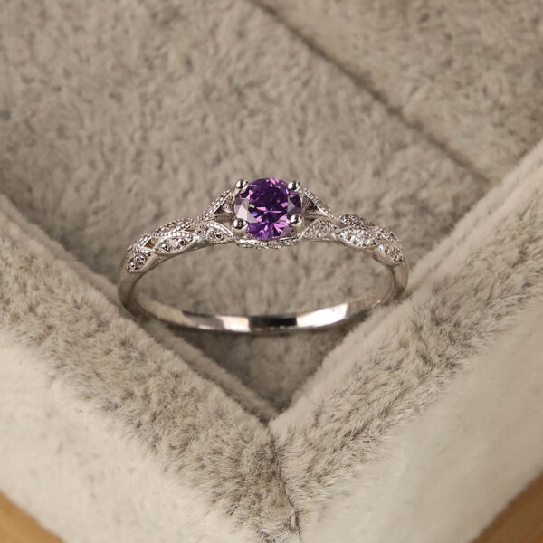 Wholesale Amethyst Zircon Alloy Rings