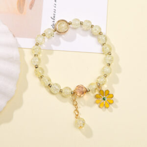 Yellow burst bead [A small Daisy bracelet]]