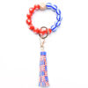 Wholesale Independence Day Wooden Beads Wrist Keychain