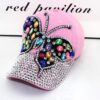 O1CN01jTvVbT1Ea8BwrLzNZ_2211365990367-0-cib-1 Wholesale Colored Diamond Butterfly Denim Cotton Baseball Caps