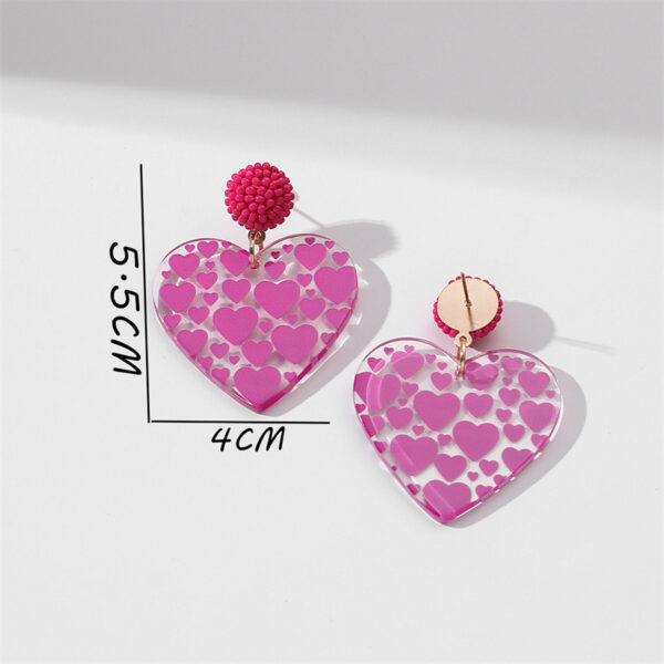 Wholesale Transparent Color Heart Beads Acrylic Earrings