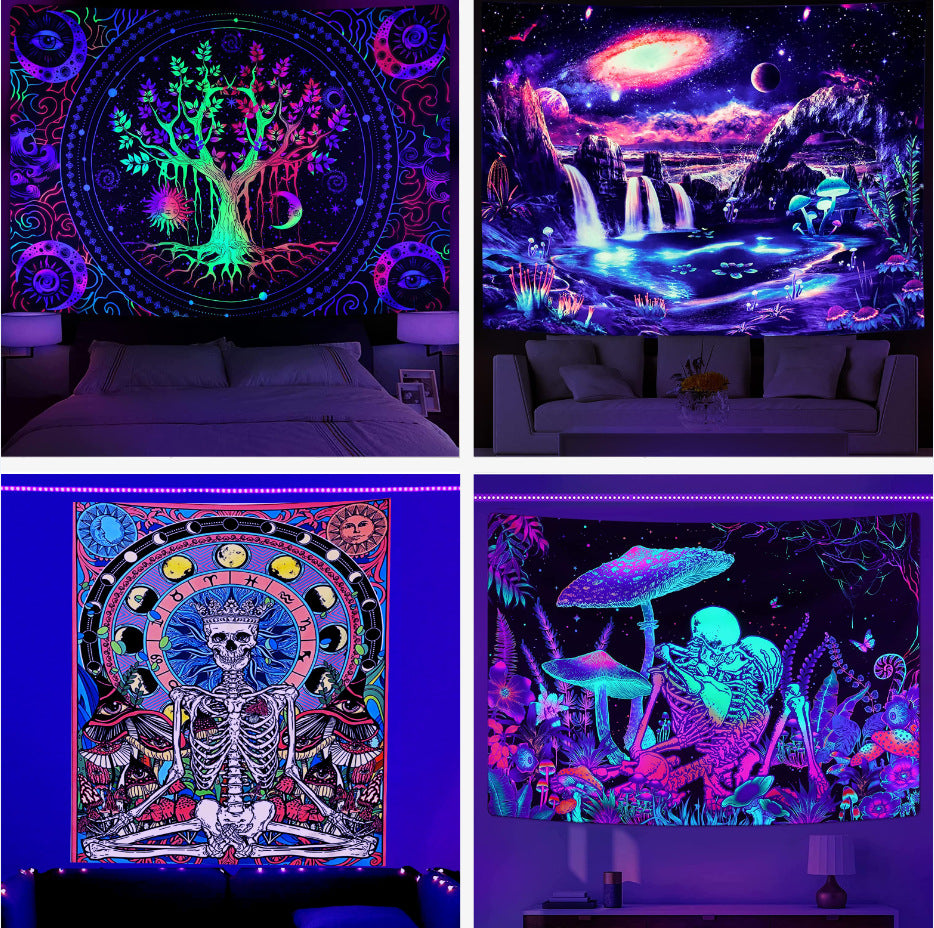 Wholesale lyester Wall Violet Decoration Fabric Hanging Cloth Tapestry Room Backop Fabric