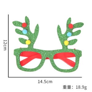 Three ball antler green glasses