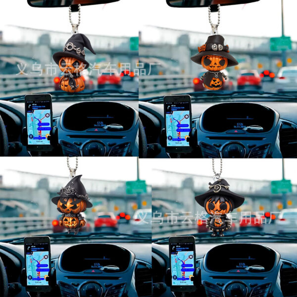 Wholesale New Halloween Christmas Creative Pumpkin Dwarf Acrylic Car Pendant