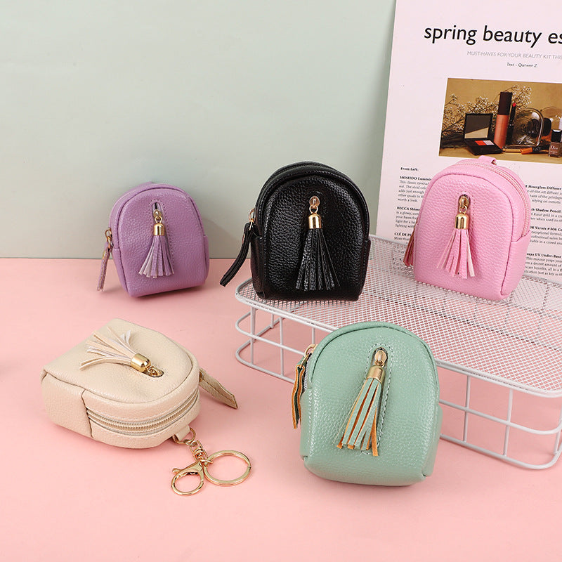 Wholesale PU Tassel Coin Purse Keychain