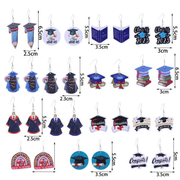 Wholesale Graduation Season Wooden Earrings