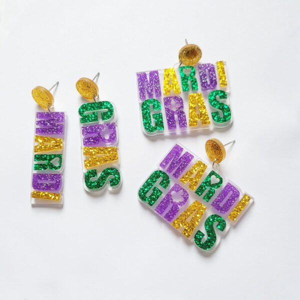 Wholesale Three Color Carnival Acrylic Earrings