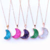 Wholesale Moon Pendant Natural Agate Stone Necklace