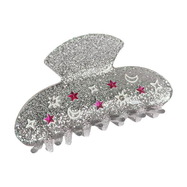Wholesale Acrylic Diamond Studded Star Moon Valentine's Day Hair Clips