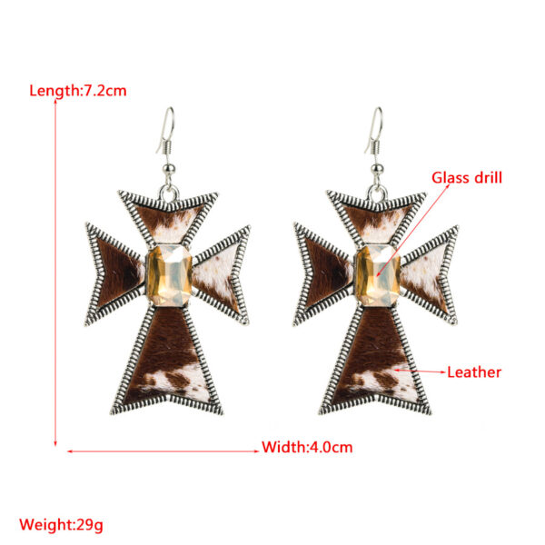 O1CN01je9atz2LDsVrPXXs3_2206398079659-0-cib Wholesale Cross Alloy Inlaid Glass Diamond Leopard Print Leather Earrings