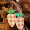 Wholesale Easter Carrots Gretel Sequin Leather Earrings